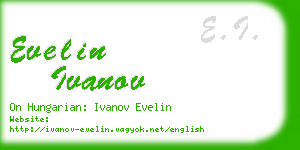 evelin ivanov business card